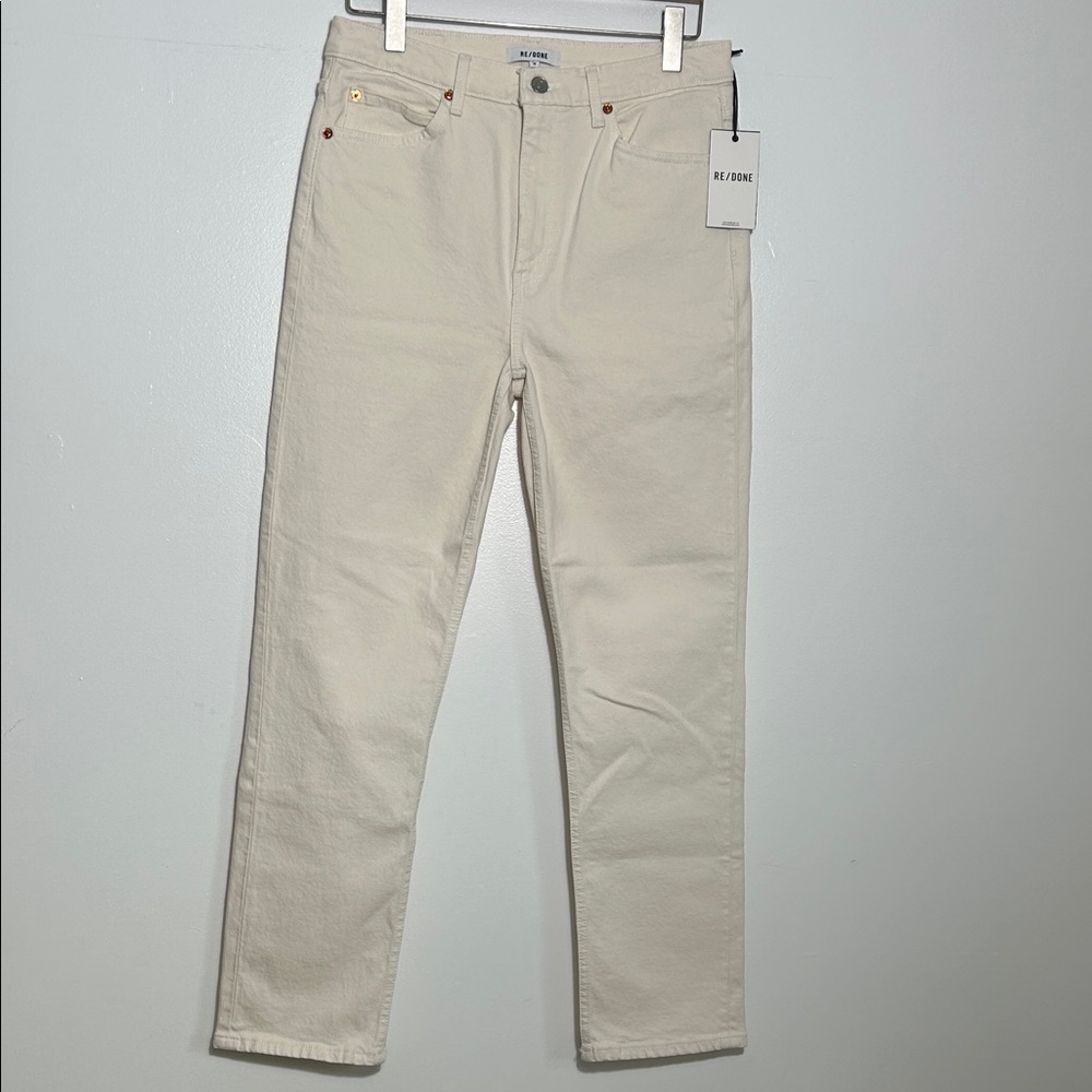 Re/Done Cream Straight Vintage Jeans